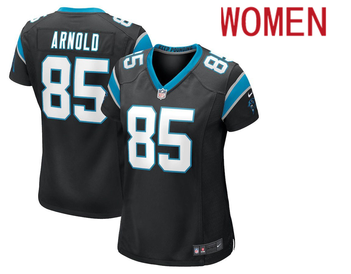 Women Carolina Panthers 85 Dan Arnold Nike Black Game NFL Jersey